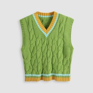 cider apple green knit sweater vest